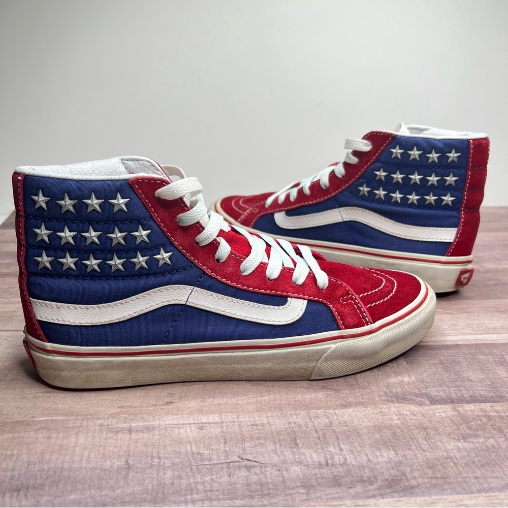 Vans High Top American Flag Studded Stars Men's 6 Women’s 7.5 )USA